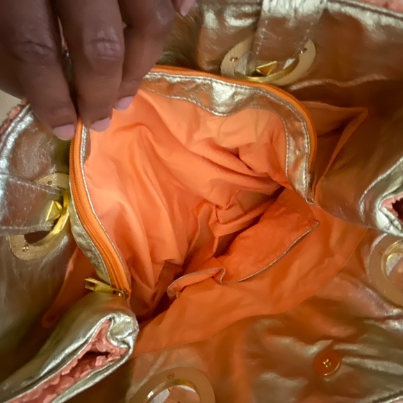 Big Buddha Peach Tote bag with gold trim - Picture 6 of 11